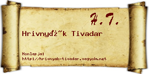 Hrivnyák Tivadar névjegykártya