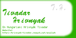 tivadar hrivnyak business card