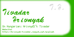 tivadar hrivnyak business card